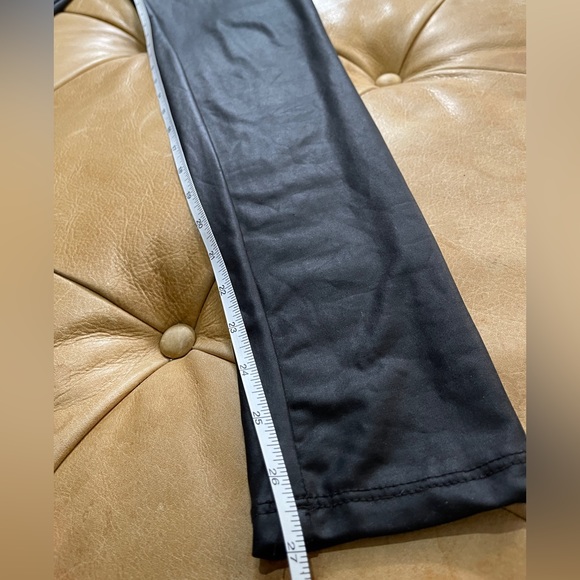 Black almost leather like stretchy peplum jumpsuit small - Picture 5 of 5